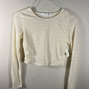 ALTAR’D State Cream Long Sleeve lace Top Medium